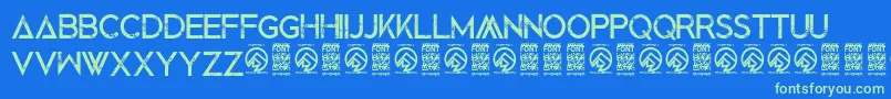 BlackedoutRegular Font – Green Fonts on Blue Background