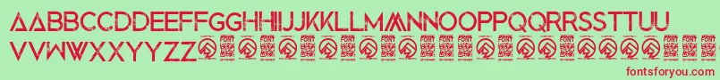 BlackedoutRegular Font – Red Fonts on Green Background