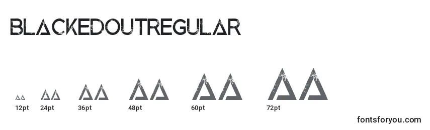Размеры шрифта BlackedoutRegular (101575)