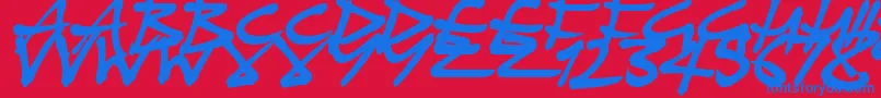 PiratePlunder Font – Blue Fonts on Red Background
