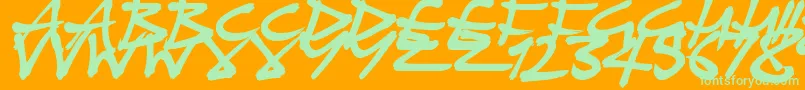 PiratePlunder Font – Green Fonts on Orange Background