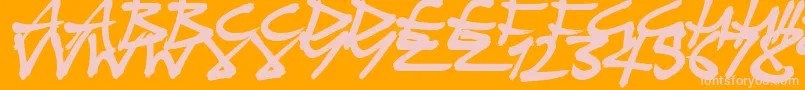 フォントPiratePlunder – オレンジの背景にピンクのフォント