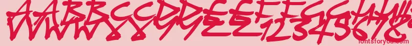 フォントPiratePlunder – ピンクの背景に赤い文字
