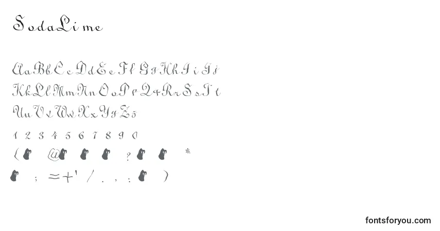 Czcionka SodaLime – alfabet, cyfry, specjalne znaki