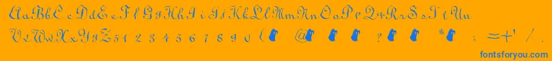 SodaLime Font – Blue Fonts on Orange Background