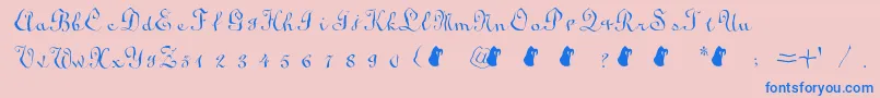 SodaLime Font – Blue Fonts on Pink Background