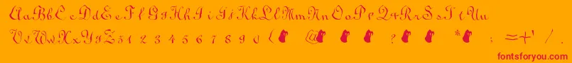 SodaLime-Schriftart – Rote Schriften auf orangefarbenem Hintergrund