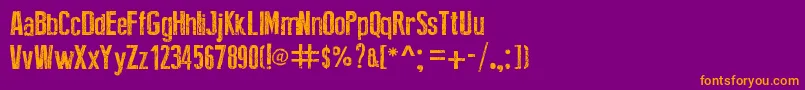 BrokenType Font – Orange Fonts on Purple Background