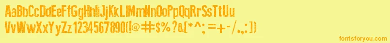 BrokenType Font – Orange Fonts on Yellow Background