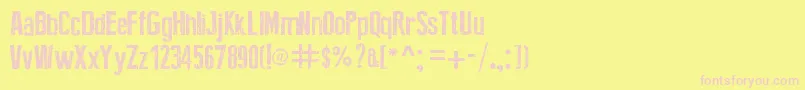 BrokenType Font – Pink Fonts on Yellow Background