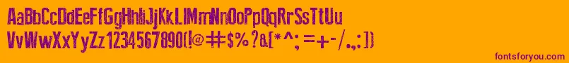 BrokenType Font – Purple Fonts on Orange Background