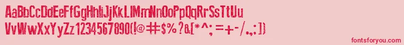 BrokenType Font – Red Fonts on Pink Background