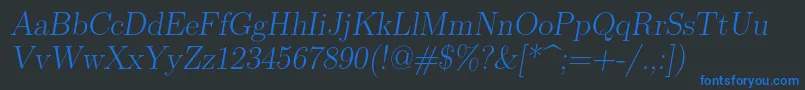 Lmromanslant17Regular Font – Blue Fonts on Black Background