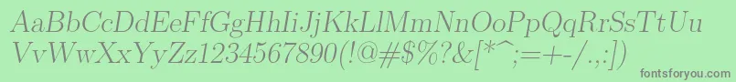 Lmromanslant17Regular Font – Gray Fonts on Green Background