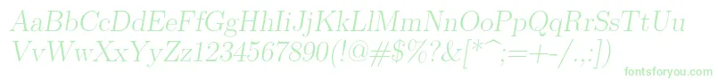 Lmromanslant17Regular Font – Green Fonts on White Background