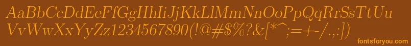 Шрифт Lmromanslant17Regular – оранжевые шрифты на коричневом фоне