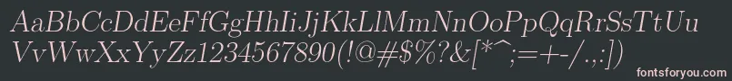 フォントLmromanslant17Regular – 黒い背景にピンクのフォント