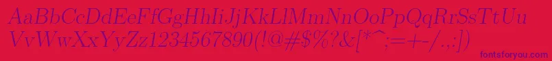 Шрифт Lmromanslant17Regular – фиолетовые шрифты на красном фоне