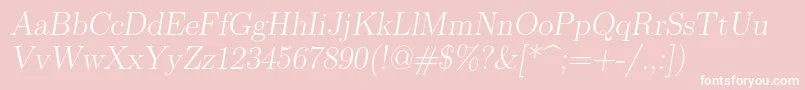 Lmromanslant17Regular Font – White Fonts on Pink Background