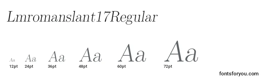 Размеры шрифта Lmromanslant17Regular
