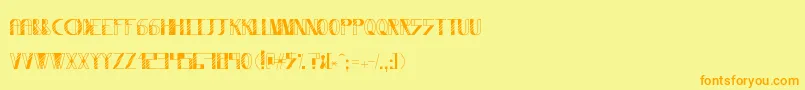 Wysteriumフォントについての詳細 フォントWysterium – オレンジの文字が黄色の背景にあります。