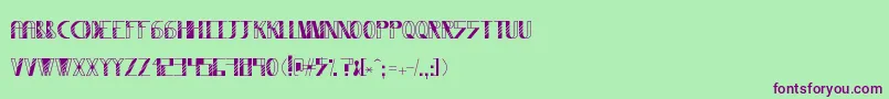 フォントWysterium – 緑の背景に紫のフォント