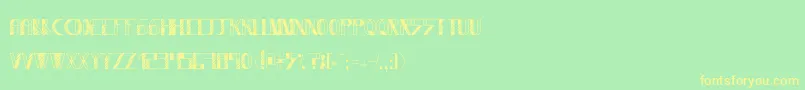 フォントWysterium – 黄色の文字が緑の背景にあります