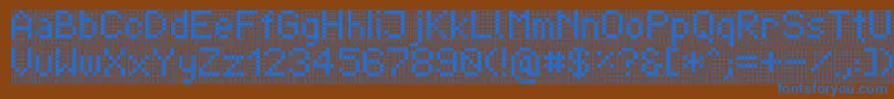 TpfDisplay-fontti – siniset fontit ruskealla taustalla