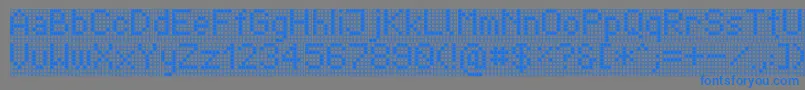 フォントTpfDisplay – 灰色の背景に青い文字