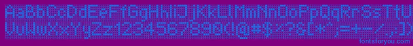 TpfDisplay-fontti – siniset fontit violetilla taustalla
