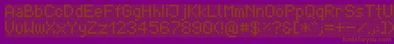 TpfDisplay-fontti – ruskeat fontit violetilla taustalla