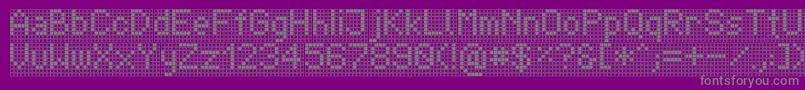 TpfDisplay-fontti – harmaat kirjasimet violetilla taustalla