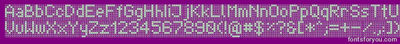 TpfDisplay-fontti – vihreät fontit violetilla taustalla
