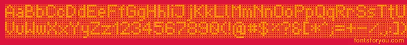 フォントTpfDisplay – 赤い背景にオレンジの文字