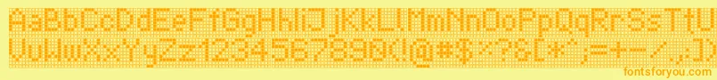 TpfDisplay-fontti – oranssit fontit keltaisella taustalla