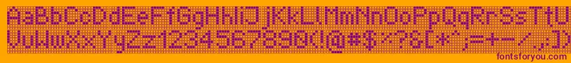 TpfDisplay-Schriftart – Violette Schriften auf orangefarbenem Hintergrund