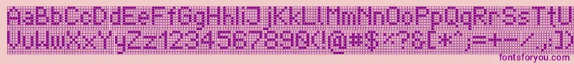 TpfDisplay-fontti – violetit fontit vaaleanpunaisella taustalla