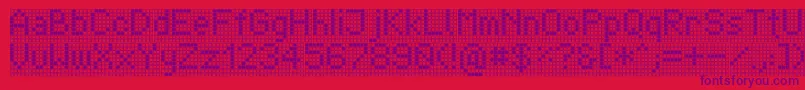フォントTpfDisplay – 赤い背景に紫のフォント