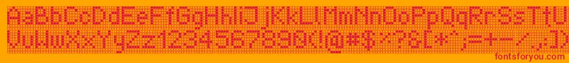 TpfDisplay-Schriftart – Rote Schriften auf orangefarbenem Hintergrund