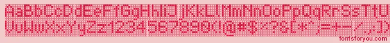 TpfDisplay-fontti – punaiset fontit vaaleanpunaisella taustalla