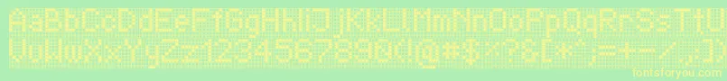 TpfDisplay Font – Yellow Fonts on Green Background