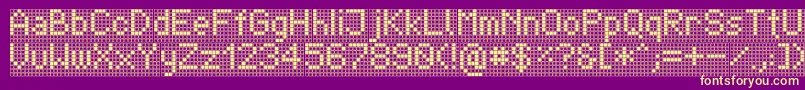 フォントTpfDisplay – 紫の背景に黄色のフォント