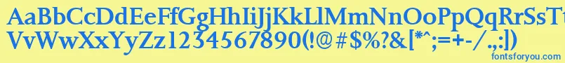 PalermoserialMediumRegular Font – Blue Fonts on Yellow Background