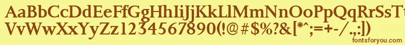 PalermoserialMediumRegular Font – Brown Fonts on Yellow Background