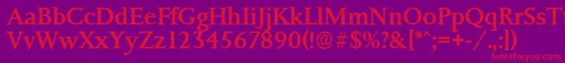PalermoserialMediumRegular Font – Red Fonts on Purple Background