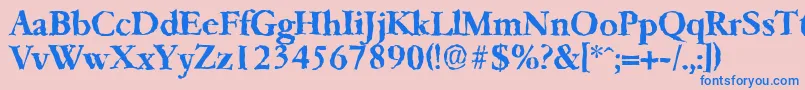 GarfeldrandomBold Font – Blue Fonts on Pink Background