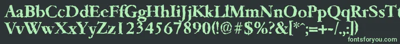 フォントGarfeldrandomBold – 黒い背景に緑の文字