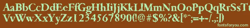 GarfeldrandomBold Font – Green Fonts on Brown Background