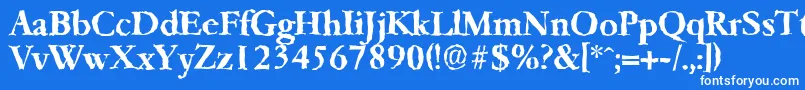 フォントGarfeldrandomBold – 青い背景に白い文字