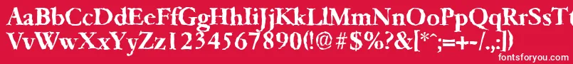 フォントGarfeldrandomBold – 赤い背景に白い文字